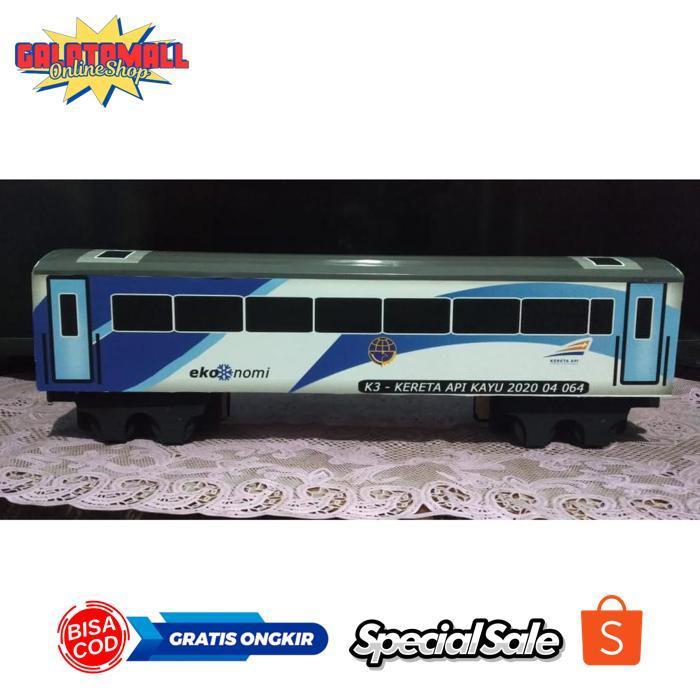 gq-68 ad-56 Gerbong Kereta Api Ekonomi Krakatau Blue Ice Code 64  - MINIATUR KERETA API KAYU SURABAY
