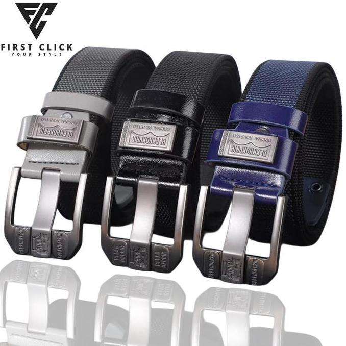 DB23>> Ikat Pinggang Pria Keren Tactical Nylon Canvas 120-150cm Ikat Pinggang Pria Quickly Unlock - 