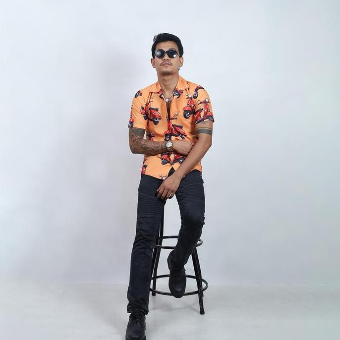 DF233>> Dowear Baju Shirt Kemeja Motif Pria Wanita Unik Bermotif Kekinian Oversize Jumbo VESPA ORANG