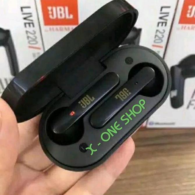 Headset bluetooth jbl live 220 tws 10 earbud wireless music pure bass Original