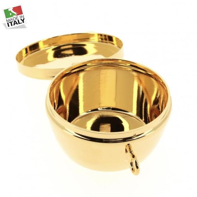 Aneka Piksis Wadah Tempat Hosti Alta Peltro Classic Lapisan Emas Baja Kecil Besar Made in Italy