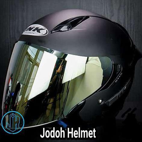 INK HELM METRO SOLID BLACK DOFF+VISOR IRIDIUM+SPOILER PAKET GANTENG