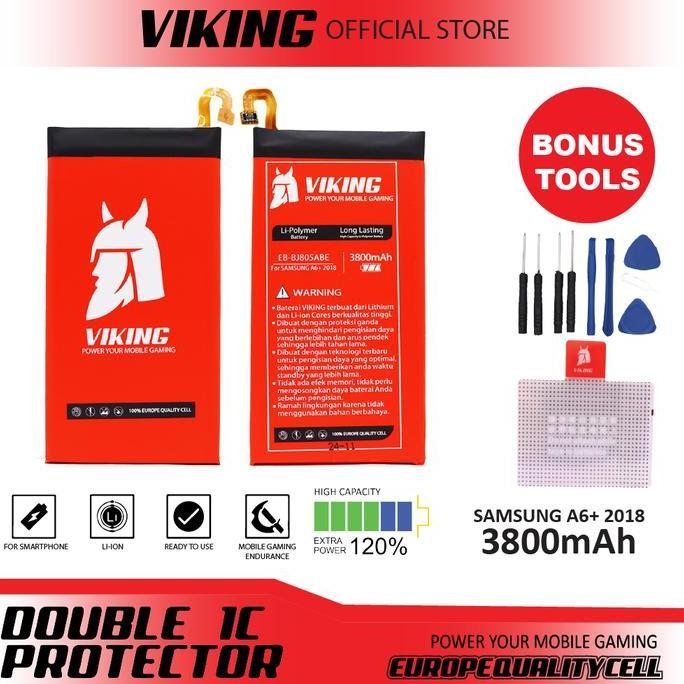 TERBARU - VIKING Baterai Samsung A6 Plus 2018 - J8 Plus EB-BJ805ABE Double Power