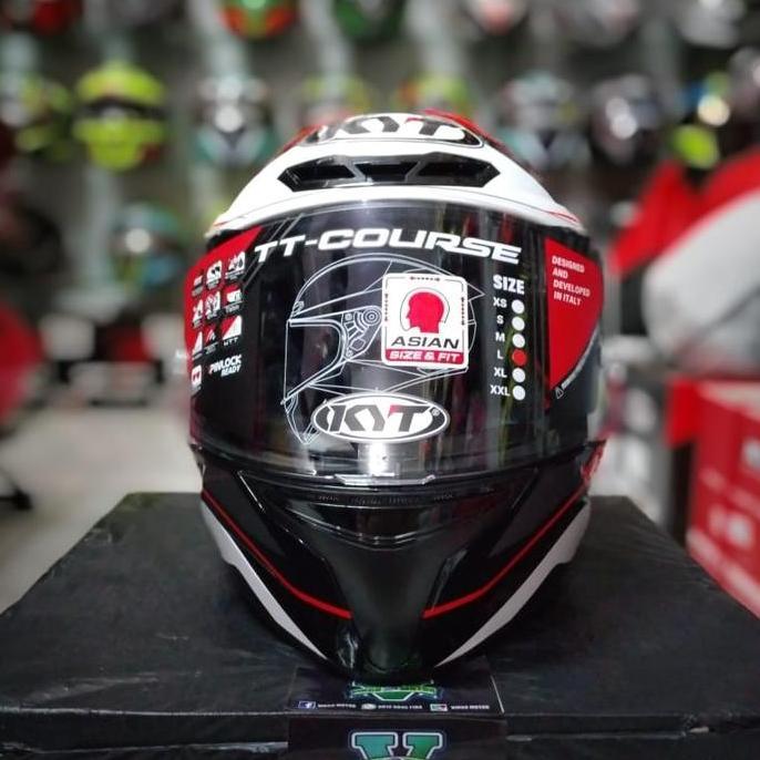 KYT TT-COURSE OVERTECH BLACK/ORANGE MOTIF TERBARU