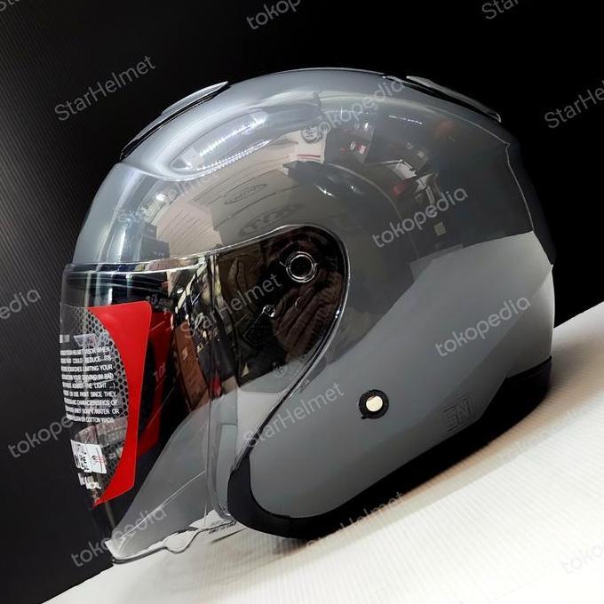 Helm KYT KYOTO R Solid Gorilla Grey Gloss Abu-Abu Original New