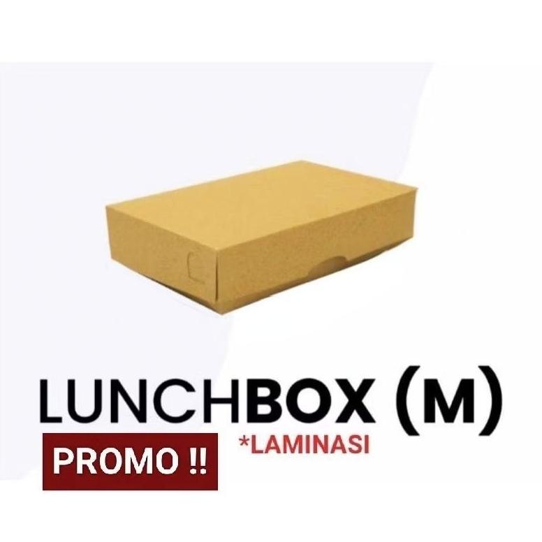 Bisa Cod Paper Lunch Box M Full Laminasi Lunchbox Medium Ayam Geprek Mie ||