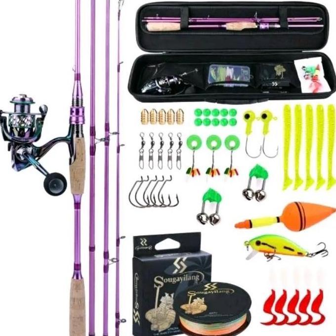 Alat pancing lengkap/spinning || baitcasting bahan fiber solid