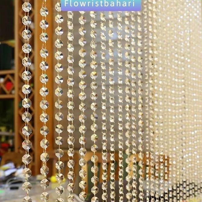 Tirai roncean kristal 1 LUSIN manik manik LJ