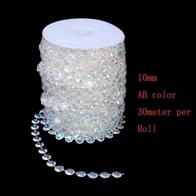 Untaian manik manik Kristal Akrilik 30m untuk Dekorasi Pesta / Tirai Pintu Akrilik LJ