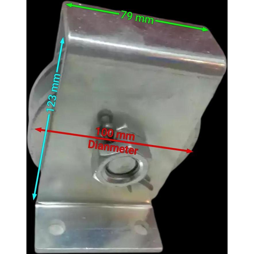 Roda Katrol/ Kerekan Ukuran 4 Inchi (10 Cm) Besi As Original Dan Terpercaya