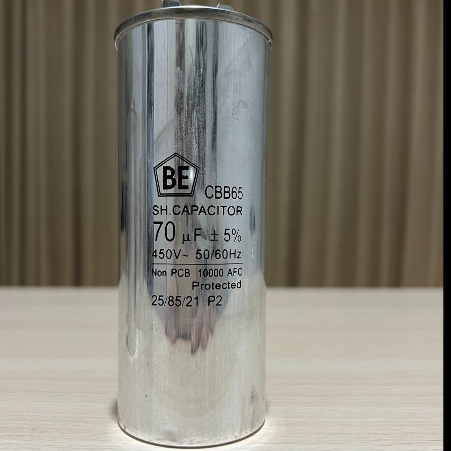 KAPASITOR AC KULKAS GENSET ALUMINIUM 70UF 450V 70 UF 450 VOLT CBB65