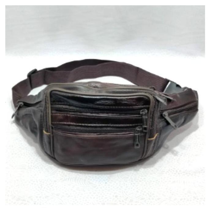 Promo Tas pinggang pria/wanita, Kulit Asli COD