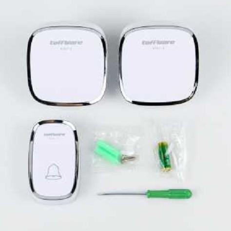 Bel Pintu Rumah Wireless Waterproof Door Bell 2 Receiver Taffware CNS Bel