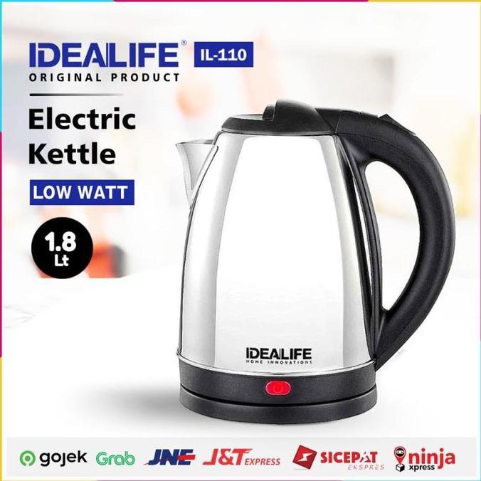 Teko Listrik IDEALIFE Stainless Otomatis - Electric Kettle Low Watt