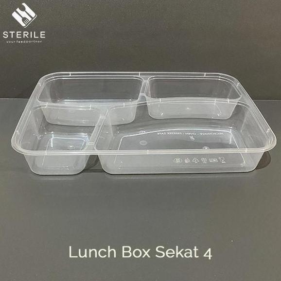 lunch box 4 sekat / Bento Sekat 4 Plastik Thinwall / Food Container