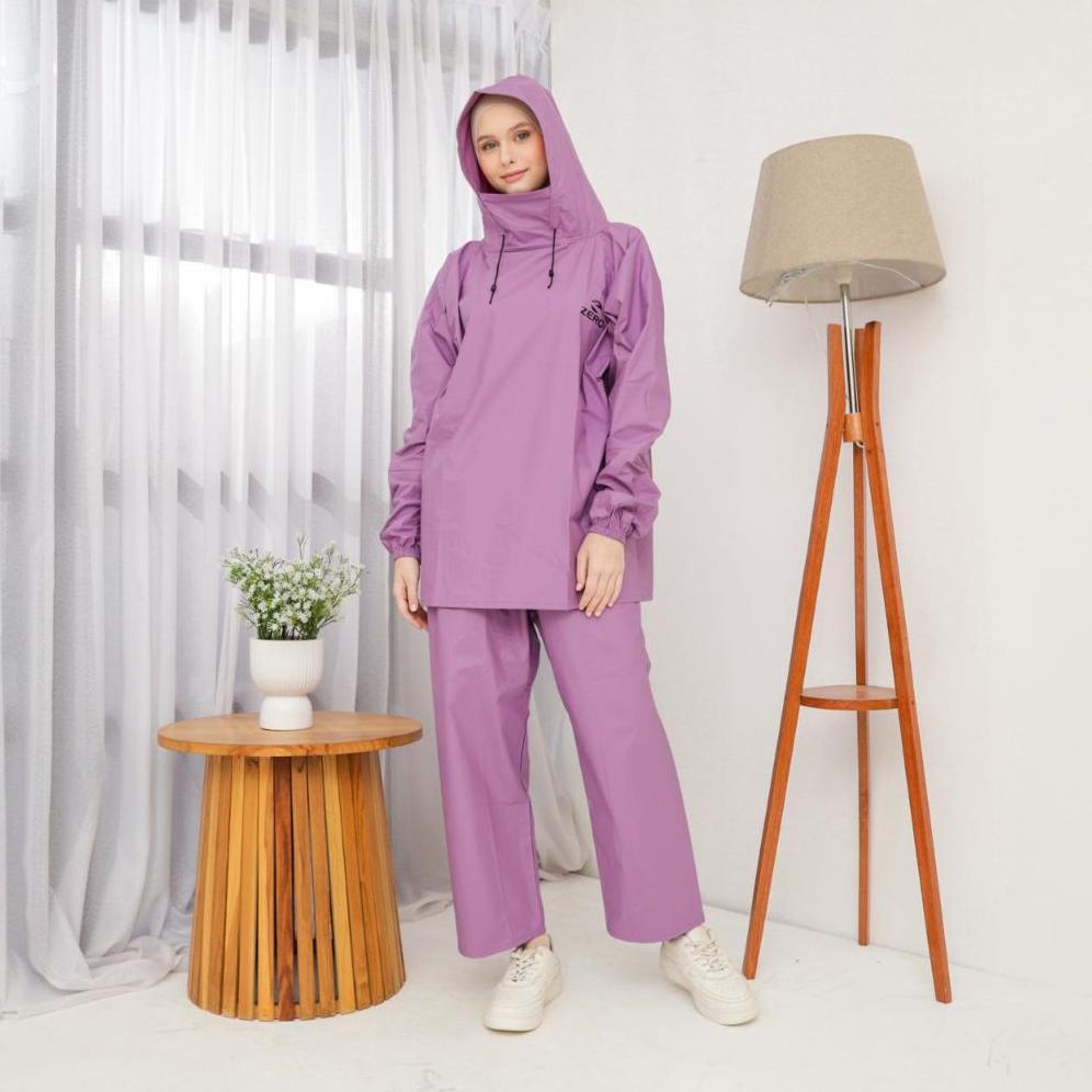 Terbaru Jas Hujan Model Hoodie Setelan Pria Wanita Bahan Pvc Karet Tebal Jas Hujan