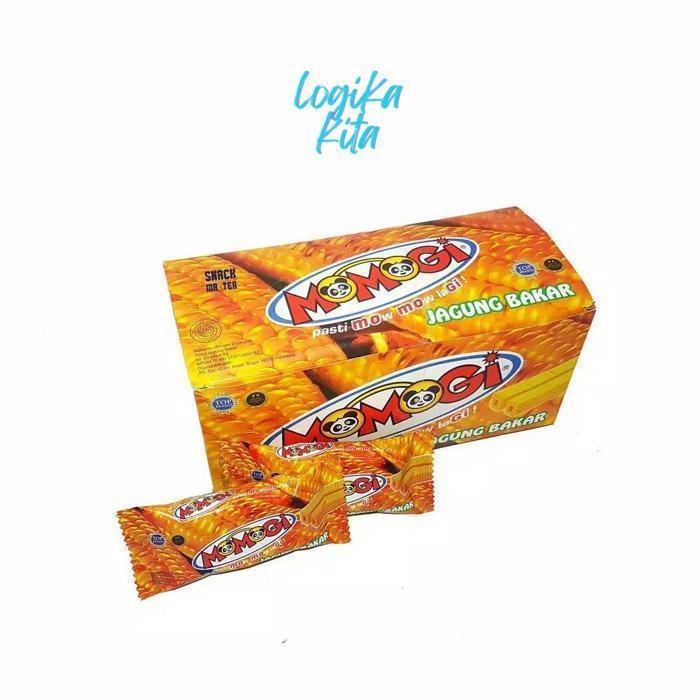 hjg-7 yui-7 Do86 MOMOGI Stick Makanan Ringan Ekstrudat - Netto 10 pcs x 5 gr Jagung Bakar 1 Dus Berk
