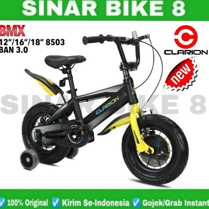 Promo Sepeda Anak Laki BMX CLARION 8503//CLARION 9923 Ban Jumbo 3.0 Ukuran 12 16 18 Inch Usia 2-8 ta