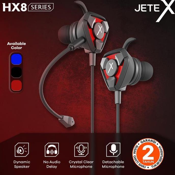Earphone Gaming Jete X HX8 - Headset Gaming - Garansi 12 Bulan