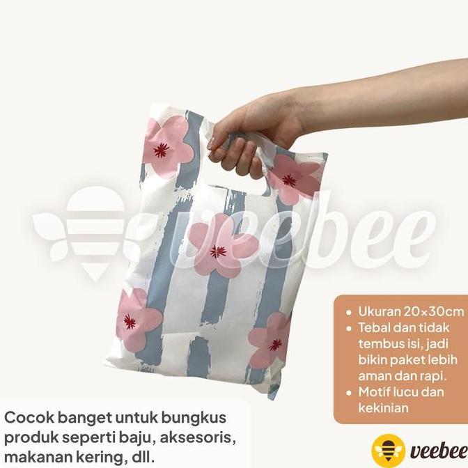 Ready oke] Plastik Kresek Plong 20x30cm | Kemasan Olshop Tebal | Plastik Motif 50 Lembar