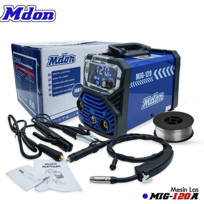 Promo Mesin Las Mig Mdon Mig-120 Inverter Las Listrik Trafo Travo Tanpa Gas Co Mig 120A Termurah Cod