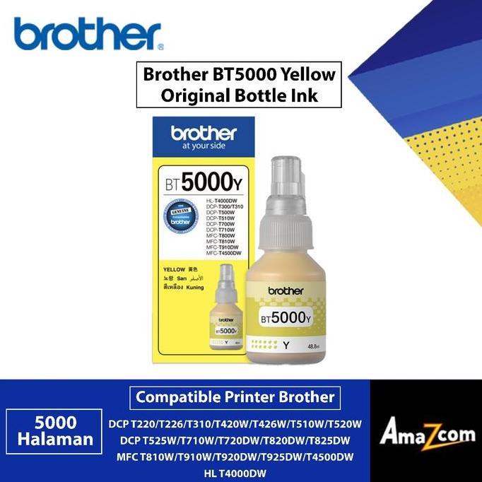 Tinta Brother Brother BT5000 Yellow Refill for Printer DCP-T220 T420W T720DW