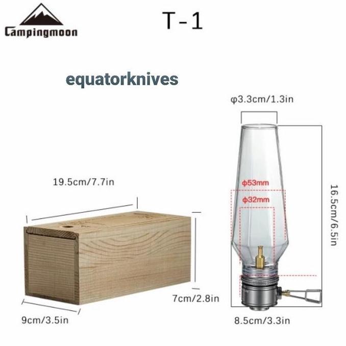 Campingmoon Portable Outdoor Gas Lamp, Lentera Badai T-1