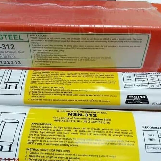 Promo Nikko Steel Nsn 312 3.2 Mm Kawat Las Stainless Problem Steel Nsn312 Cod
