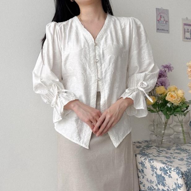 Ready KANON - Ezra Kebaya Blouse - Blouse kebaya modern motif bordir bunga