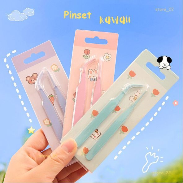 [LB] Dapat 2 Pcs Pinset Kawaii Imut Tweezer Lucu Multifungsi - Nail Art / Bulu Mata / Skincare
