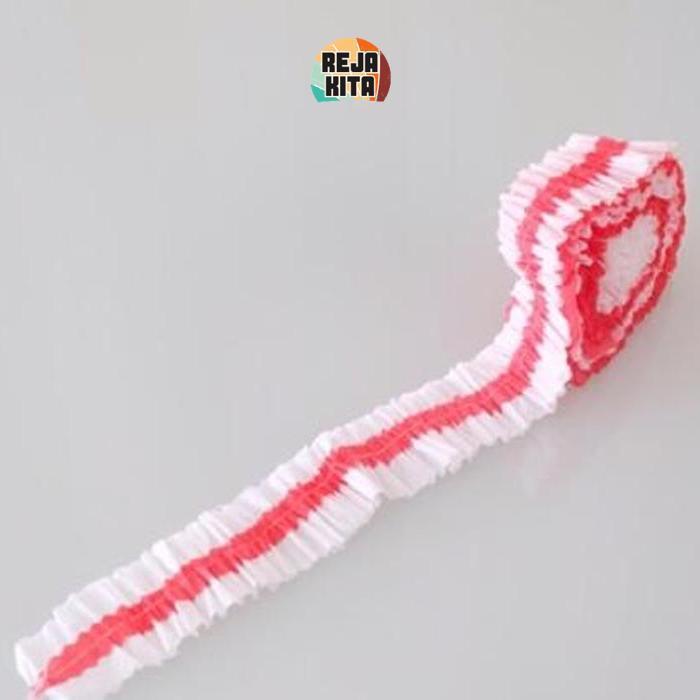 Eh76 ad-77 GC27 kertas krep merah putih kerut dekorasi DIRGAHAYU HUT RI Original Hemat Termurah