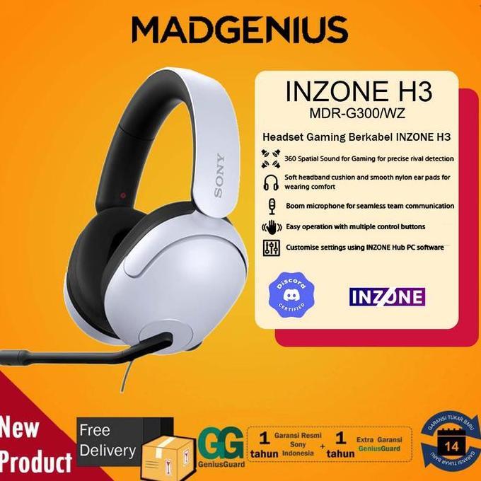 SONY Headset Gaming Berkabel INZONE H3 / Headphone Gaming MDR-G300