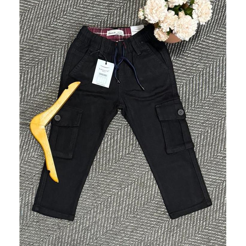 Promo Celana Cargo Anak Warna Hitam Bahan Katun Twil By Libas COD