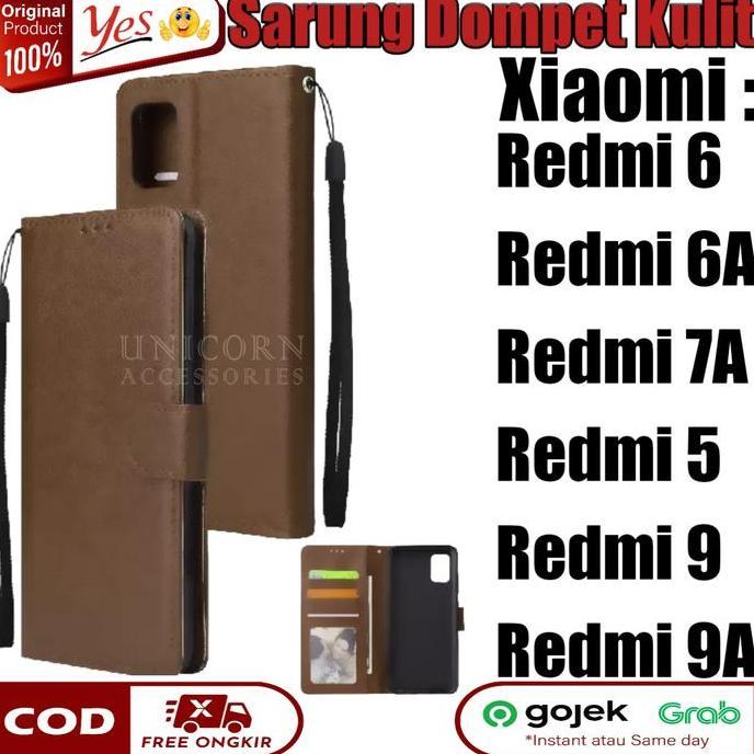 DE22 - Case Xiaomi Redmi 6 6A 7A 5 9 9A Leather Flip Buku Casing Dompet Kulit