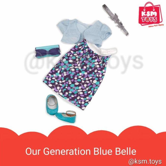 Our generation doll aksesoris Blue Belle dress set baju boneka 18 inch