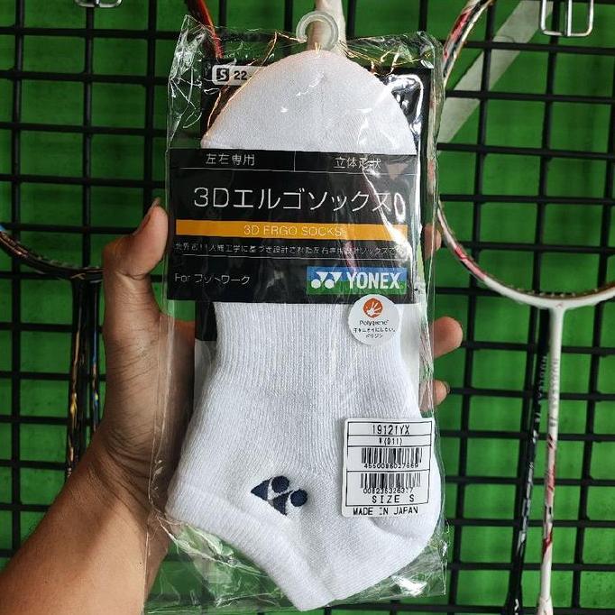 TERLARIS - Kaos Kaki Badminton Yonex Made In Japan Original 3D Ergo Socks Putih