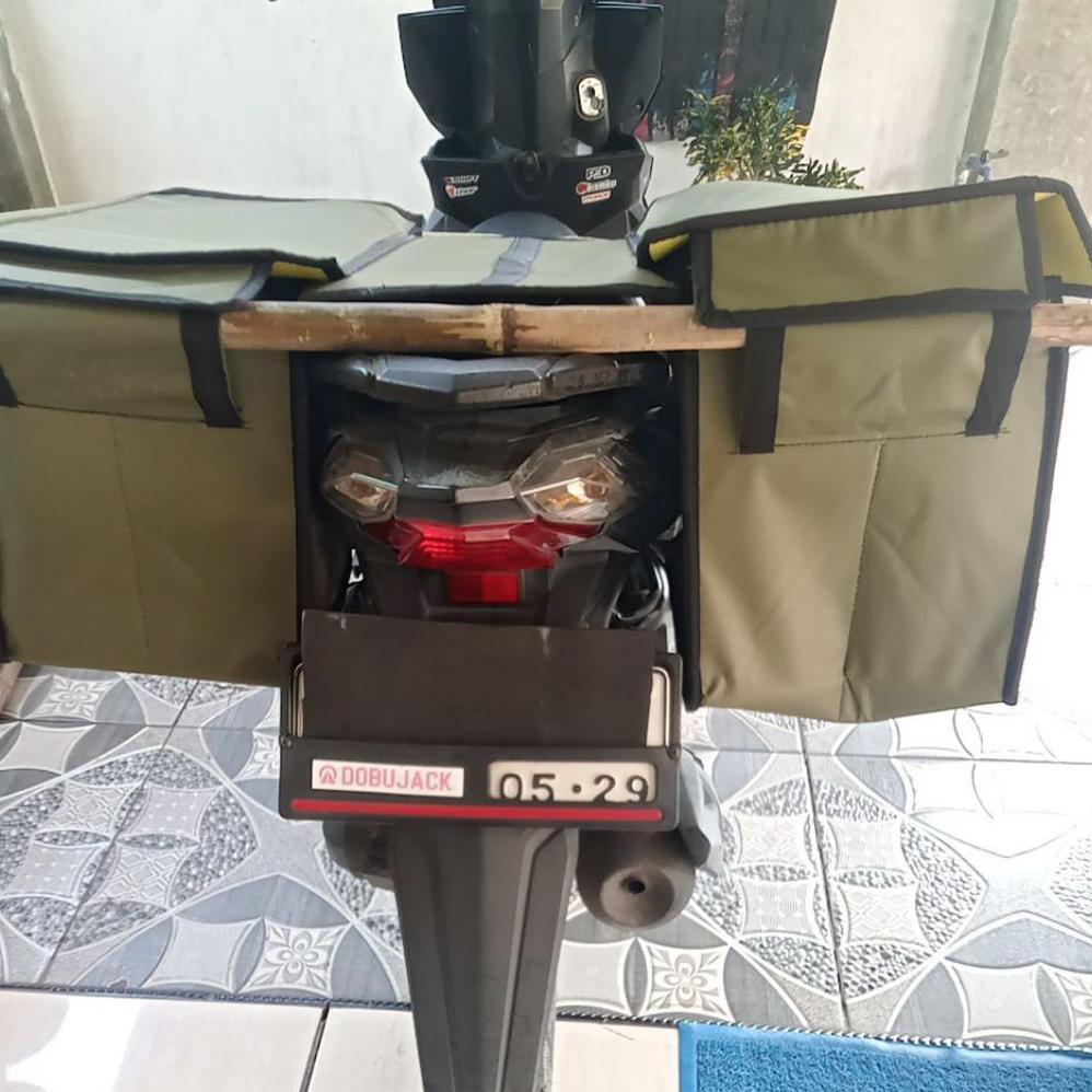 Tas Bronjong Mini Anti Air Kain D600 Hijau Hitam