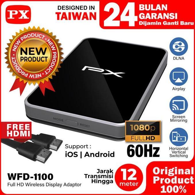 TERBARU HDMI Wireless Adapter HP Laptop Tablet TV Monitor Proyektor Wireless HDMI 12 Meter PX WFD-11