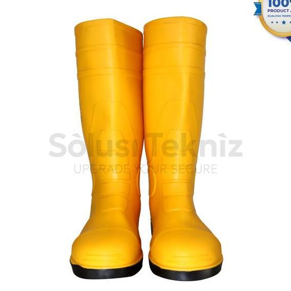 Sepatu Boot Rubber Kuning Safety Proyek Steel Besi Toe Lynx Safety  Gear