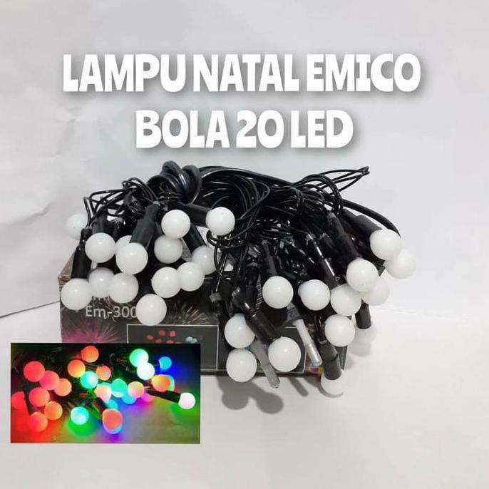 Promo Lampu Natal Model Bola Warna-Warni Emico 20 Led Cod