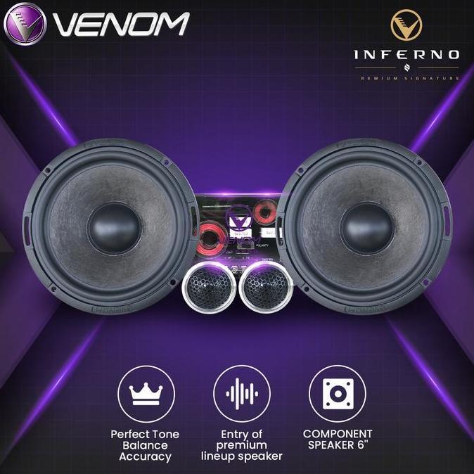 TERBARU - Venom Inferno Series VIN 6 E Speaker Mobil Split 2 Way 6 Inch