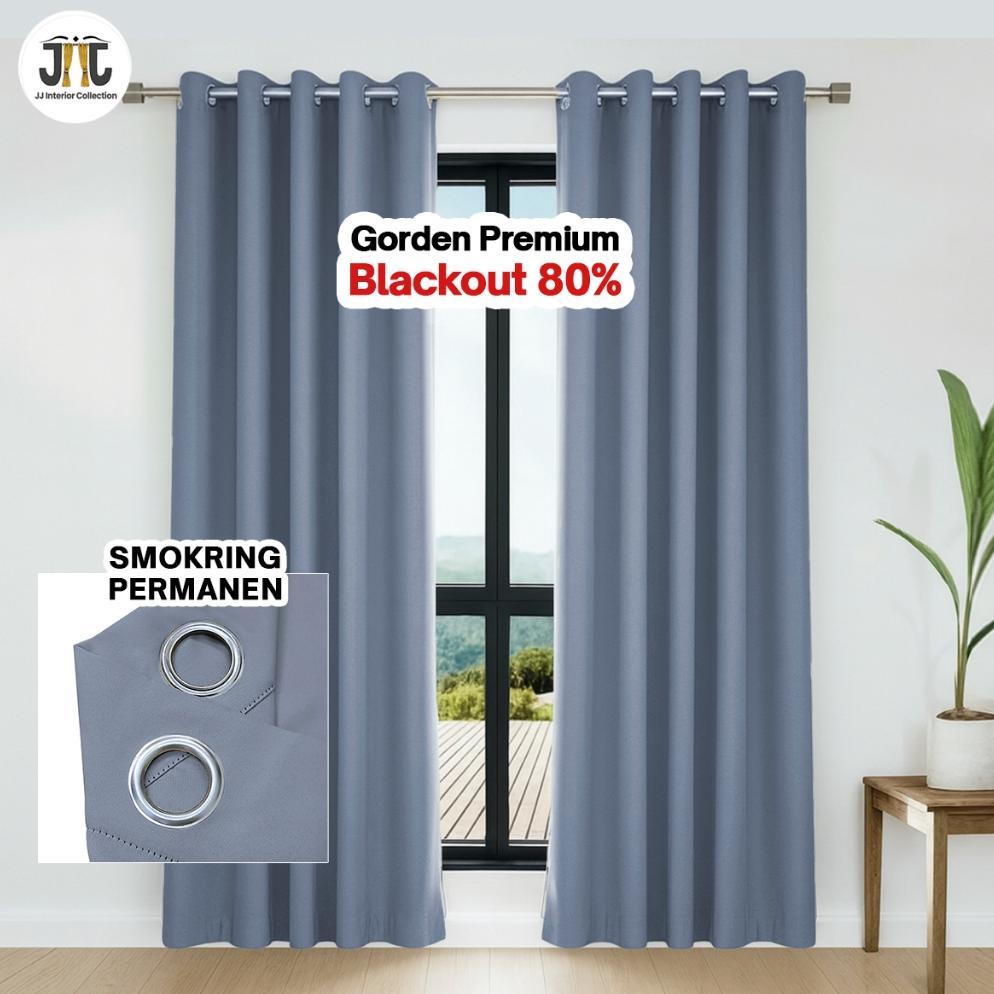Gorden jendela blackout 80% horden pintu hordeng tebal pendek tirai polos minimalis Loft Collections