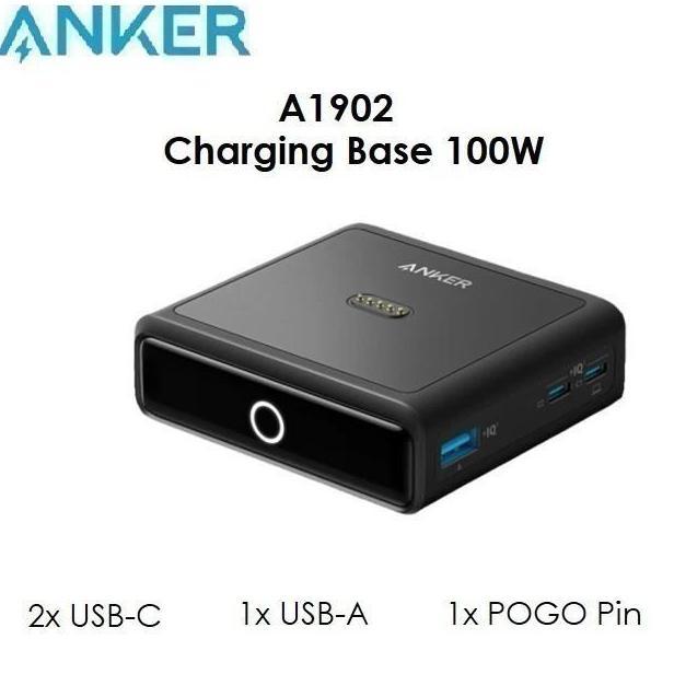TERBARU - ANKER A1902 - ANKER 100W Charging Base - 3 Port USB and 1 Pogo Pin