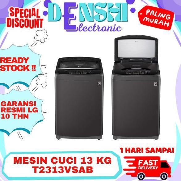 BEBAS ONGKIR - MESIN CUCI LG T2313VSAB 13 KG TOP LOADING INVERTER | MESIN CUCI LG 1 TABUNG BUKAAN AT