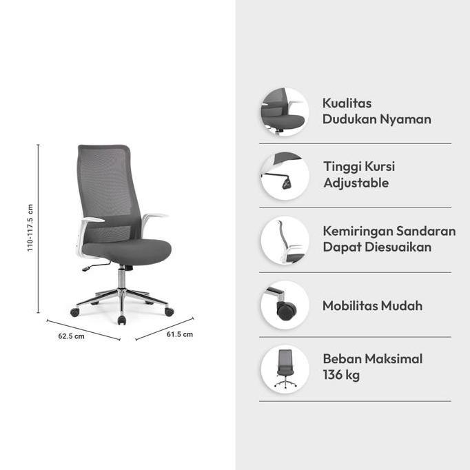 Promo Informa Lumos Kursi Kantor Sandaran Tinggi Tempat Duduk Kerja Dengan Roda Office Chair Kursi M