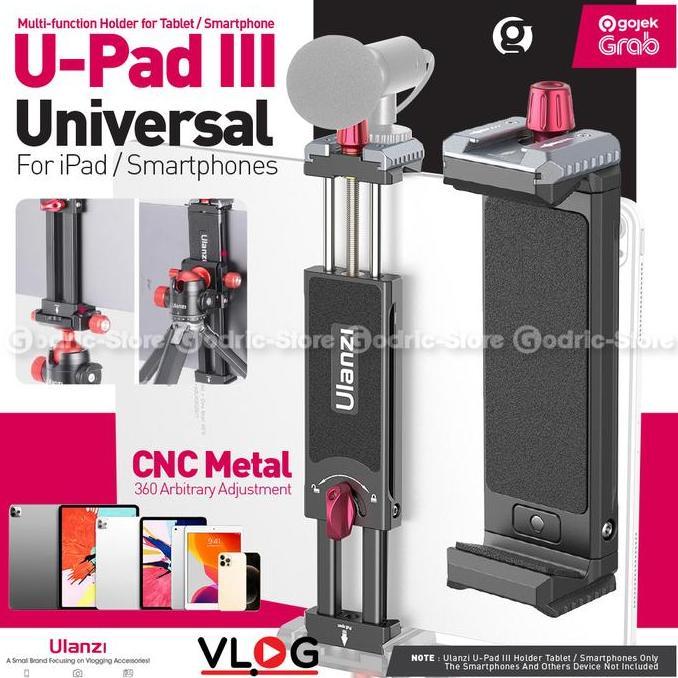 TERLARIS - ULANZI U-Pad III Metal Holder Mount Universal Clip for Tablet iPad HP