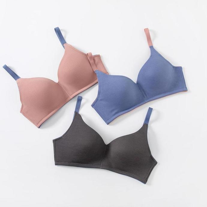 Promo Young Curves Bra Basic Microfiber Contrast Full Cup D C03-10337D COD