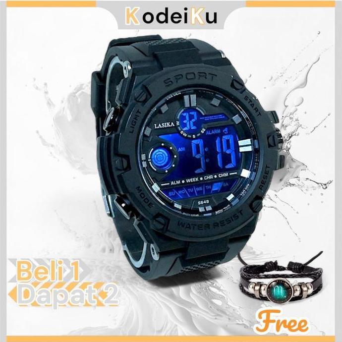 DR241>> Jam Tangan Digital Pria Anti Air Anti Beku Gratis Gelang Zodiak - Gratis Ongkir - Watches Ka