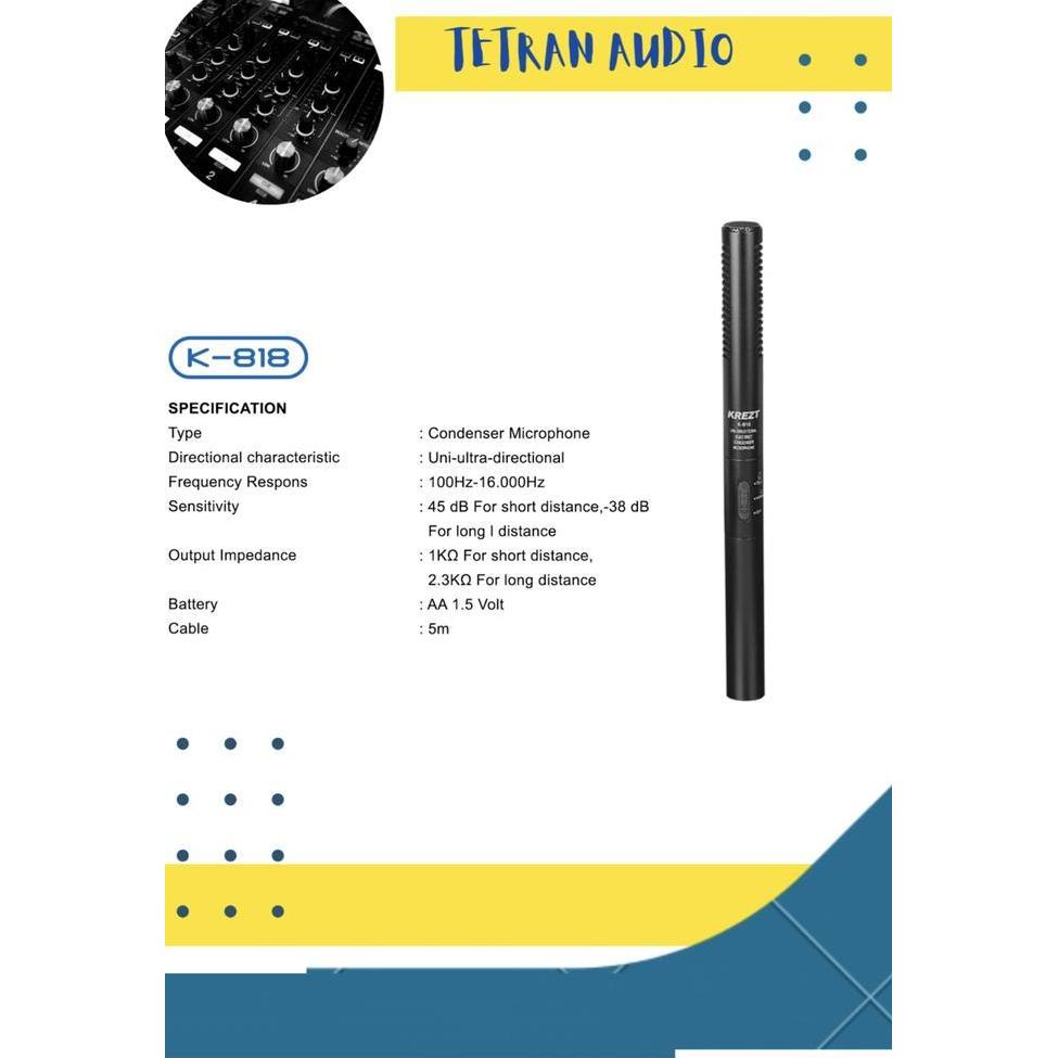 MIC KONDENSOR KREZT K 818 CONDENSOR MICROPHONE KREZT K818 SHOOTING Original