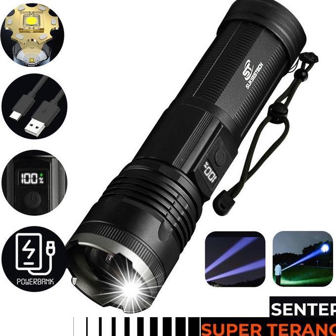 Suksestech Senter Jarak Jauh Dan Jarak Dekat Memiliki 4 Mode Cahaya Terang Multifungsi Berbahan Alum